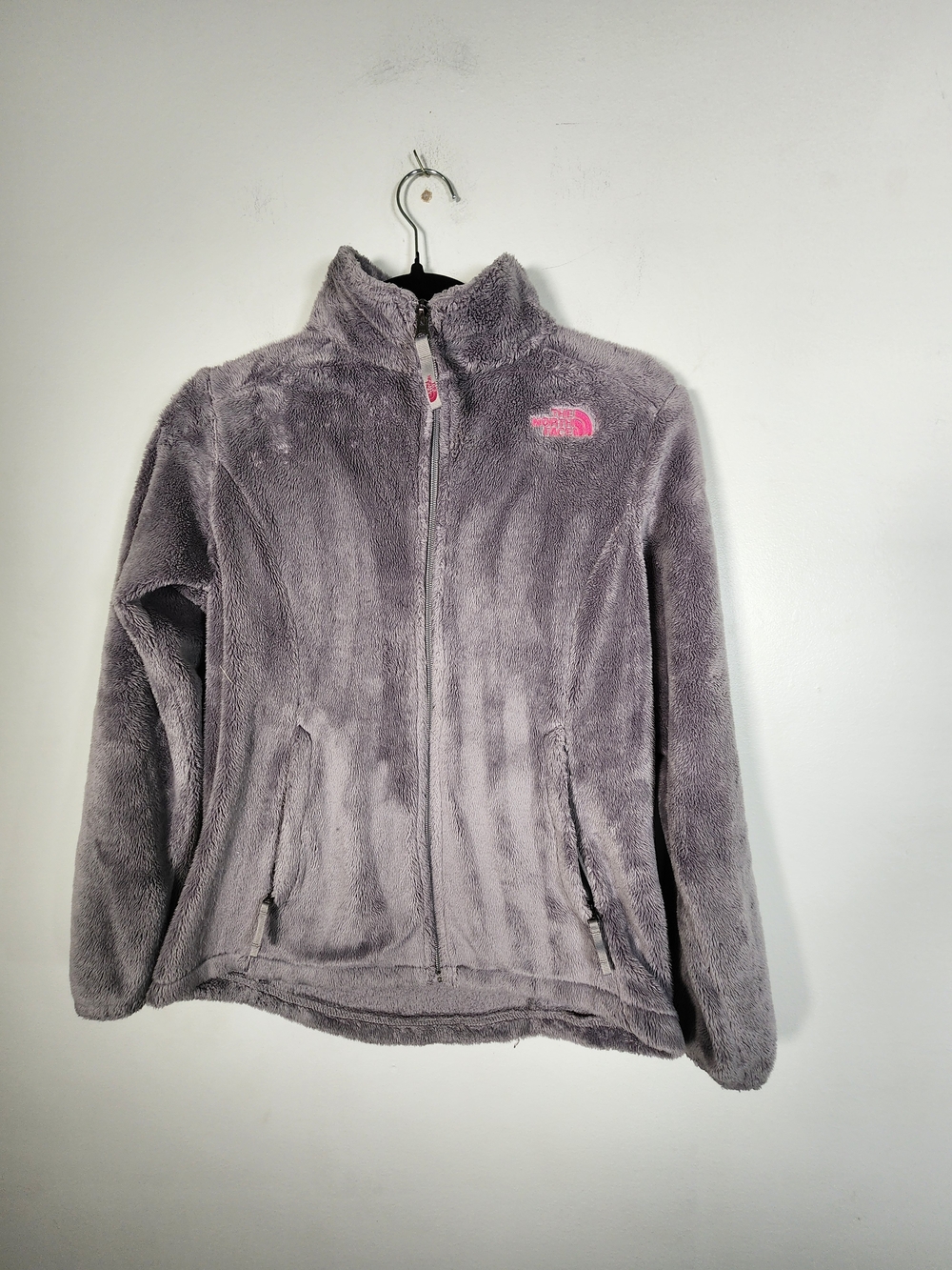 The North Face Lavender Plush Fleece Jacket with Pink Logo - Picture 2 of 7